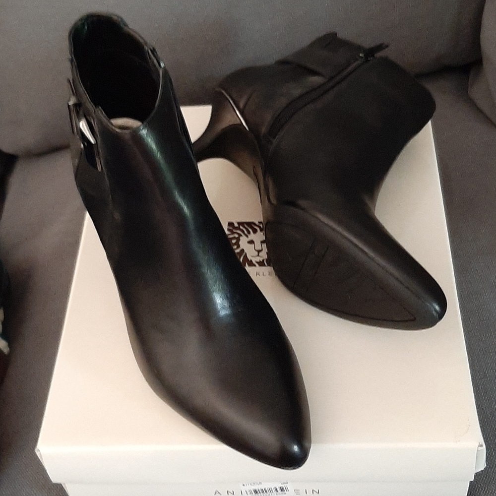 Anne Klein Black Leather Bootie